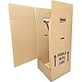 W.E. Roberts Tall Strong Portable Wardrobe Packing Boxes for Moving House with Hanger Rail, Easy Hinged Door Access removal boxes (18x18x38in) Temporary Wardrobe, Wardrobe Boxes (1)