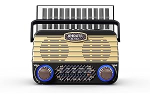 XHDATA D902 Wind Up Radio,Portable Battery Radio Retro, with Bluetooth Speaker/Flashlight,SW FM AM Supports TF Card USB MP3 Player
