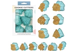 JAMSSOW 6 Pezzi Formine per Biscotti Nataliz,Tagliabiscotti di Natale 3D,Stampo per Biscotti Natalizi,Tagliabiscotti Natale,Formine Biscotti Natale per Decorare Biscotto Dolci Torta