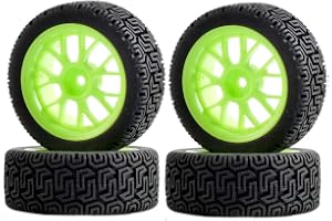 KEEDA 4 stycken 68 mm däck gummidäck och plasthjul för 1:10 RC On Road Car Tamiya HSP HPI Kyosho 1/16 RC rally bil