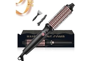 UKLISS Thermal Brush 32mm, Spazzola Termica per Capelli 3 in 1, Spazzola Riscaldata per Capelli, Spazzola Termica Rotonda, Doppia Tensione Spazzola Arricciacapelli - Pettine, Riccioli, Dritto, 160-204 ℃