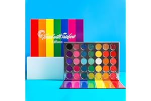 Palette Maquillage Yeux Couleur Professionnel,Afflano Eyeshadow Palette Travel With Rainbow, Paillette Mat Brillant Creme Naturelle Pigmentés Fard à Paupières,Rose Rouge Orange Jaune Vert Bleu Violet
