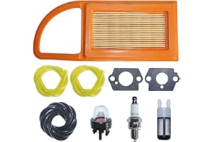 AUMEL 4282 141 0300 Air Fuel Filter Line Hose Primer Bulb Gasket Kit for Stihl BR500 BR550 BR600 Blower Parts w/Primer Bulb Spark Plug.