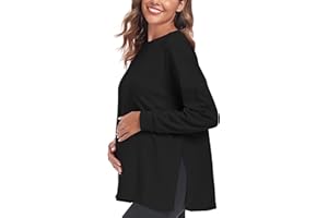 Love2Mi Damen Langarm Schwangerschaftsshirt Umstandsshirt Umstandstops Umstandsmode