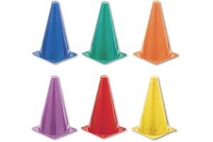Champion Sports Plastic Cones, Campo Marker Cono, Rosso/Arancione/Giallo/Verde/Blu/Viola, 23 cm