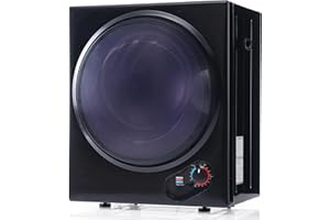 Merax klein Wäschetrockner mit Überhitzungsschutz, wandmontierbar Ablufttrockner mit Doppelfilter und Timer, 2,5 KG, 850W, Schwarz