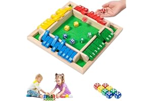 ARTGHJL Shut The Box, Juego de Mesa 2-4 Jugadores, Cierra la Caja Juego con 2 Dados, Juego de Matemáticas para Niños y Adultos, Familiares para Padres e Hijos Fiesta (Multicolor)