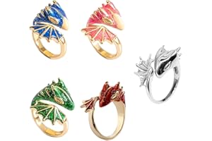 LKJHG AWAMTN New Gothic Punk Fashion Ring, Game of Thrones) Anello a forma di drago, gioielli di moda personalizzati, adatti a uomini e donne (dimensioni di apertura regolabili)