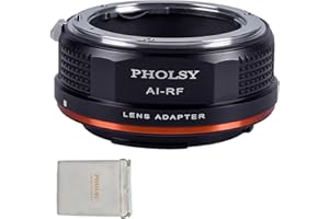 PHOLSY Ręczny pierścień adaptacyjny do obiektywów: Kompatybilny z obiektywami Nikon F i obudowami aparatów Canon RF (EOS R-Type), Nikon F do RF