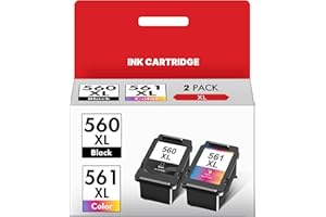 WASHOPE PG-560XL CL-561XL Multipack Druckerpatronen 560 XL 561 XL Patronen für Canon 560 561 PG560 CL561 Tintenpatrone für Canon Pixma TS5350 TS5351 TS5352 TS5353 TS7450 TS7451 (Schwarz und Farbe, 2 Pack)