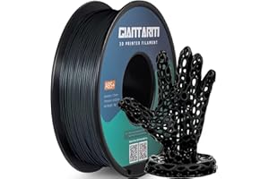 GIANTARM ABS+ Filament 1.75mm, 3D Drucker Filament 1KG 1 Spule, Durchmessertoleranz +/- 0.02mm, ABS Schwarz