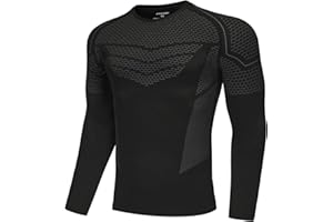 AMZSPORT Męska koszulka kompresyjna termiczna z długim rękawem koszulka kompresyjna na siłownię koszulka sportowa do biegania