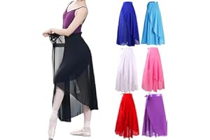 MUNAFIE Falda de Ballet Señoras Falda de Gasa Ropa de Ballet Cintura Ajustable Lazo Faldas de Danza para Mujeres