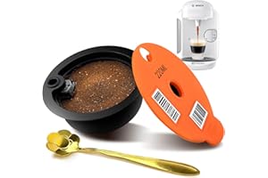 NOTSEK Tassimo Reusable Pods, Reusable Tassimo Pods for Bosch Tassimo Machine, Reusable Coffee Pods Tassimo with Slicone Lid 220ml Readable Barcode, Tassimo Refillable Pods
