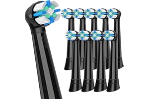 KISSTTA 10 Pack iO Brush Heads Compatible with Oral B iO Toothbrush Head, for Oral B iO 2 3 4 5 6 7 8 9 10 Series Electric Toothbrushes, Scientific Cleaning to Protect Teeth and Gums, Black