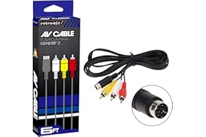 Câble vidéo Composite Retro-bit Megadrive/Genesis 2, 3 pins, Mâle à Femelle, Magnétique, pour TV, 3 ans de garantie