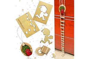 Oizemori Wichteltür Zubehör und Wichtelschablone – handgemachte Akzente für Ihr Zuhause im Advent, Wichtel Zubehör für Weihnachten – liebevoll gestaltete Mini Wichtel Deko mit Strickleiter