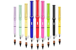 Faburo 9 Stück Tintenlose Bleistifte Ewig Ohne Anspitze mit 9 Austauschbarem Ewiger Wechselkopf für ab 3 Jahren Kinder Mitgebsel Kindergeschenke