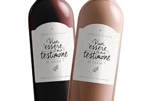 Manahia - LOTTO DI 2 Etichette bottiglia testimone | Vuoi essere la mia/il mio testimone di nozze? | Proposta testimone, etichetta vino personalizzata, regalo testimone, annuncio speciale nozze