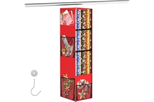 AEDCBAIDE Sacchetto di stoccaggio per carta regalo, 103x27x25cm Grande appeso carta regalo regalo regalo di carta di immagazzinamento sacchetto organizzatore con scomparti, impermeabile 600D tessuto Oxford