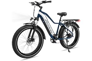 ECORUSH ECO R1 Bici Elettrica Uomo, Fat Bike Elettrica Con Batteria 48V 13AH, Pneumatici Fat Da 26 * 4.0 Pollici, Motore Da 250W & 25KM/H, 7 Velocità, Portata massima 100 KM