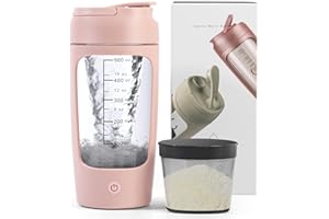 EUAKEE Shaker Proteine Elettrico, 650 ml, frullatore elettrico per frullati proteici ricaricabile USB C, Tazze Shaker Ricaricabili, Protein Shaker Bottle con Vano Portaoggetti, per Frullati Proteici (Rosa)