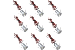 AIBOO LED Small Recessed Ceiling Lights Spot Lights Downlights,IP54 Ceiling Ultra Slim 9 Pack,Small Spot Lamp with Hardwired for Kitchen,Stairs,Hallway,DIY Lighting,Bookshelf (2700K Warm White)