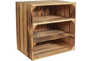 ‎CHICCIE CHICCIE Weinregal Wino aus Holz - Geflammt 2X Regal Holzkiste