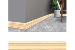 MYBOO 3D Pattern Sticker Wall Trim Line Skirting Border, 230x8CM Wallpaper Borders Self Adhesive Waterproof 3D Foam Edge Strip Border Dado Rail Decoration for Living Room Bedroom Kitchen Home (Cream)