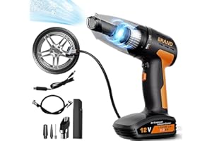 Suewidfay Auto-Handstaubsauger, 4-in-1-Akku-Reifenfüller-Luftkompressor, Digitale Luftkompressorpumpe, wiederaufladbarer tragbarer Staubsauger für das Auto, 9000-Pa-Staubsauger mit LED-Licht