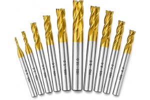 Hårdmetall skaftfräs 10 stycken 2–10 mm VHM skaftfräs set titan 4 flöjtfräsar för CNC-plast metall rostfritt stål kolstål aluminium trä akryl