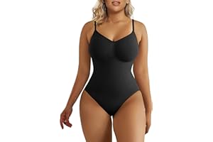 SHAPERX Damskie Body Modelujące Brzuch, Bezszwowe, Modelujące Stringi, Regulowane Paski, Bielizna Modelująca