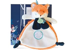Doudou et Compagnie - Doudou Renard- Doudou piatto, 23 cm, colore: Arancione/Bianco - Tiwipi - DC3641