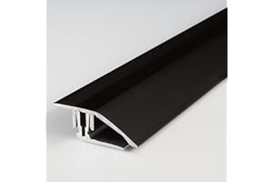 PROVISTON | Profilé de rattrapage à clipser | Alu anodisé | 41 x 11-15 x 1000 mm | Bronze foncé | À visser | Barre de seuil rattrapage à clipser | Barre à niveau | 1 pc