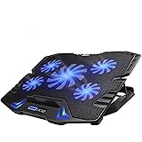 TopMate Tappetino di Raffreddamento per Laptop da Gioco C5 da 10-15,6 Pollici, 5 ventole silenziose e Schermo LCD, 5…