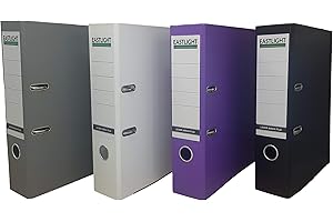 EASTLIGHT PREMIUM Eastlight Lever Arch Files A4, Assorted Pack of 4 Files, Folders for a4 Paperwork, Stationery, Document Storage