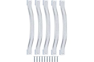 Psmgoods®, maniglie per cassetti e sportelli in stile europeo, in lega di zinco e strass di cristallo per armadio, credenza, mobili da cucina, Silver, 160MM-10PCS