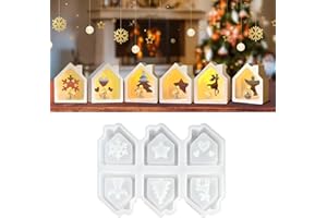 EPODA 6x Mini Moule en Silicone pour Maison - Moules en Silicone pour Noël - Moule en Silicone pour Gâteau en Gomme - Moule en Silicone pour Maison - Moules en Silicone Mini Maison