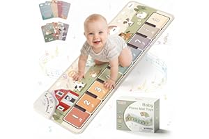Leksak från 1 år, babyleksak, pianomatta, musikmatta med 9-knappars klaviatur samt inspelnings- och uppspelningsfunktion, pre