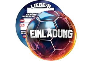 ZETTMANN® 12er Set Premium Einladungskarten Kindergeburtstag Junge als Fussball Einladungskarten Jungen Kindergeburtstag Einladungskarten - Einladungskarten Geburtstag Einladungskarten Fussball