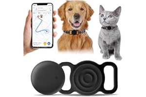 MAYHORY Cat Tracker Collar - Real Time GPS Pet Tracker for Cats and Dogs, No Monthly Fee & No SIM Required, Works with Apple Find My (iOS Only) | Airtag Cat Collar Alternative (Black, 1pcs)