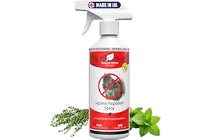NATURAL HOME SOLUTIONS Squirrel Rodent Repellent Spray 1L Eco Safe Stop Squirrels Digging In The Garden Getting Up Bird Feeders Peppermint Clove Thyme Essential Oils