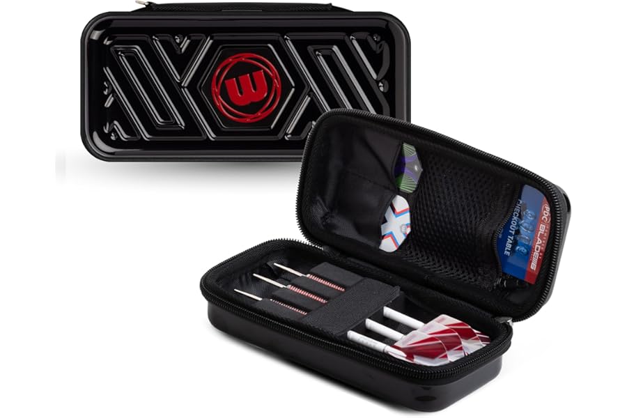 WINMAU Armor G1 Darts Wallet - Black Darts Case Holds Fully Assembled Darts and Accessories - Impact Proof, Ultra-Durable and Secure