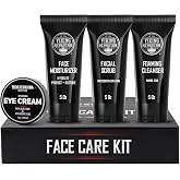 Viking Revolution - Men's Skin Care Kit - Men's Skin Care - Gift Man - Includes Moisturizer, Facial Scrub, Cleansing Foam (14
