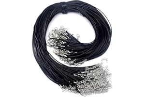 CEEYSEE 100 Pz Collana Corda con Fermaglio Nero Cerato Collana Stringa per Gioielli Collana Braccialetto Making Supplies(YXLS)