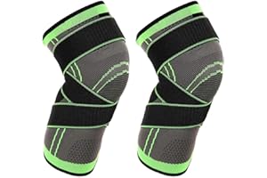 Vitoki Knee Supports for Arthritis Joint Pain, 2 Pack Knee Brace for Men & Women Knee Sleeve for Meniscus Tear ACL Running Workout Basketball Gym Green 3X-Large
