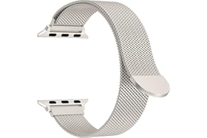 MRAIN-H Patented Milanese Loop Compatible with Apple Watch Straps 46mm 38mm 40mm 41mm 42mm 44mm 45mm 49mm for Women Men, Magnetic Bands for iWatch Strap Series 10 9 8 7 6 5 4 3 SE2 SE Ultra2 Ultra