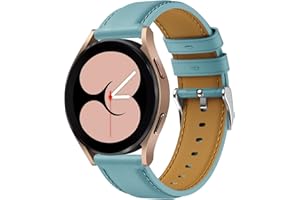 Syxinn Skórzany pasek do zegarka Samsung Galaxy Watch 4/4 Classic 46 mm, 42 mm / Galaxy Watch Active / Active 2 40 mm, 44 mm, dla kobiet i mężczyzn, Galaxy Watch 5/5 Pro, zapasowy pasek do zegarka