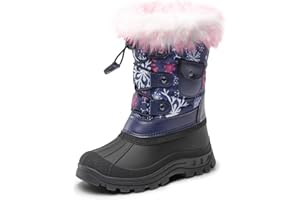 DREAM PAIRS Kids Bottes de Neige pour Enfant Chaude Bottes de Hiver Confortable et Imperméable KSNOW