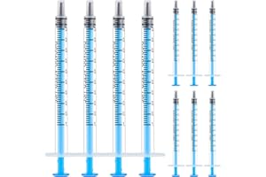 TIANCONGYUN 120 Stück Dosierspritze Ohne Nadeln, 1 ml Spritzen, Blaue Plastikspritze, kleine Spritzen für Tierfütterung, Tintenzugabe, Kleben